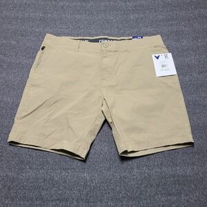 Company 81 Khaki Stretch Flat Front Chino Shorts Mens Size 36